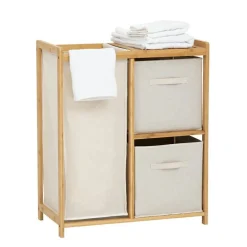 5 Five Simply Smart Meuble rangement 2 paniers et panier à linge (82 x H78,5 cm) Tidy Box Ecru New