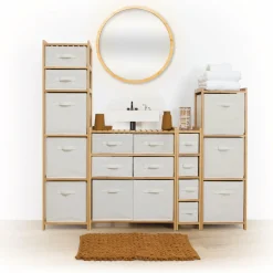 5 Five Simply Smart Meuble rangement paniers 6 niveaux (66 x H78.5 cm) Tidy box Ecru Online