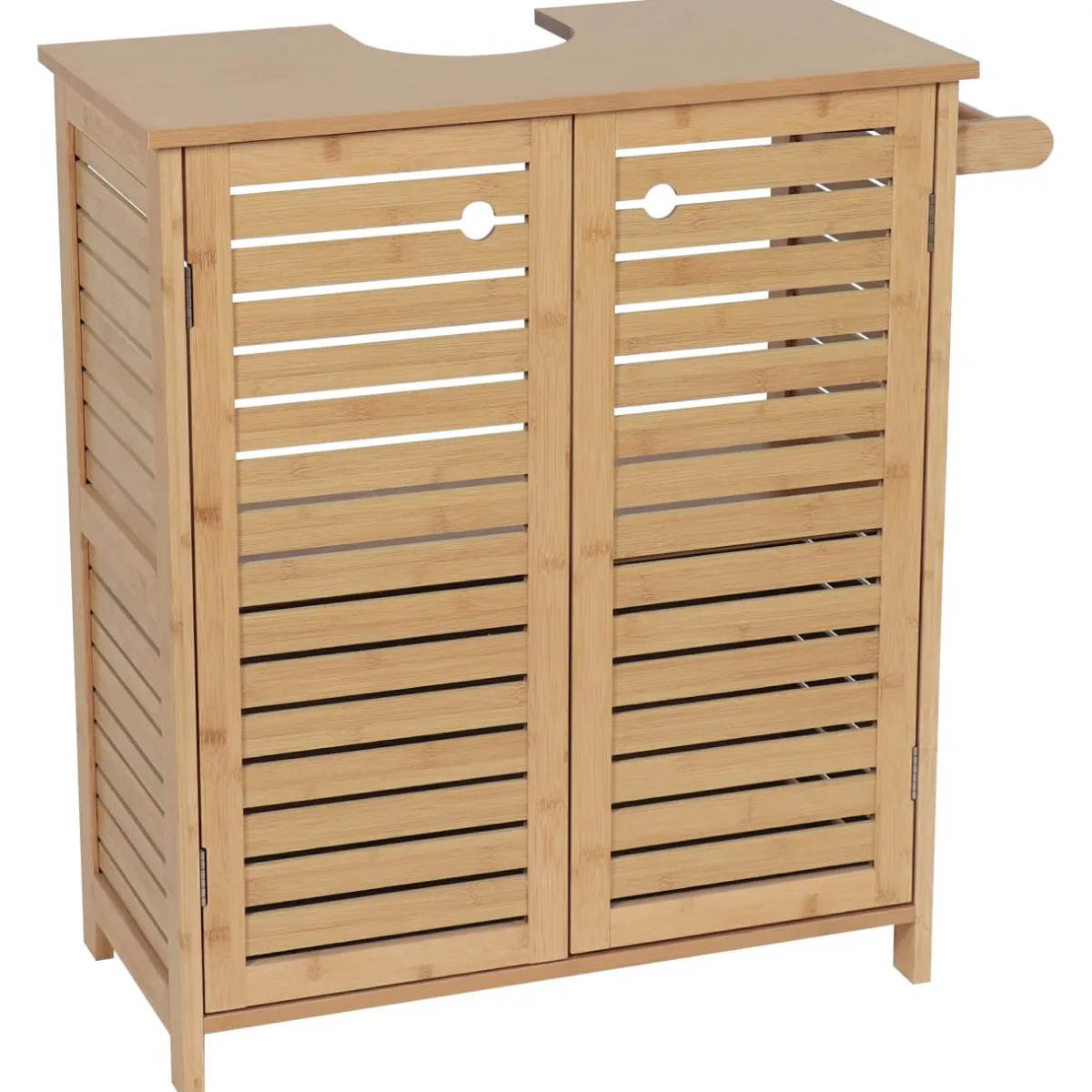 TENDANCE Meuble sous lavabo avec porte-serviette (67 x H70 cm) Trinidad Naturel