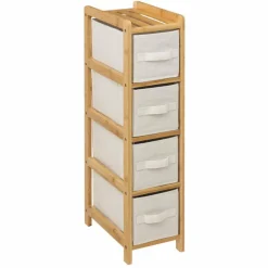 5 Five Simply Smart Meuble étroit paniers 4 niveaux (19 x H78.5 cm) Tidy box Ecru Discount