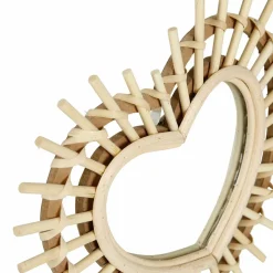 OSTARIA Miroir mural en bambou (H22 cm) Coeur Naturel
