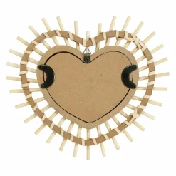 OSTARIA Miroir mural en bambou (H22 cm) Coeur Naturel