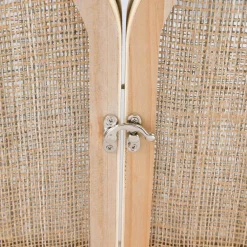 OSTARIA Miroir mural en bois (H45 cm) Porte battante Naturel Outlet
