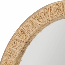 OSTARIA Miroir mural en fibres les (H50 cm) Ovale Bohème Beige Naturel Online