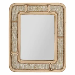 OSTARIA Miroir mural rectangulaire en rotin (H39 cm) Dalila Naturel Best