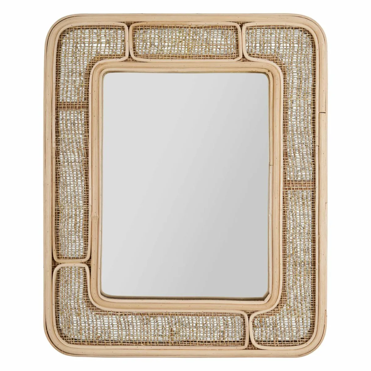 OSTARIA Miroir mural rectangulaire en rotin (H39 cm) Dalila Naturel Best