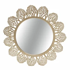 EMINZA Miroir mural rond en métal (D81 cm) Bombay Dé Or Discount