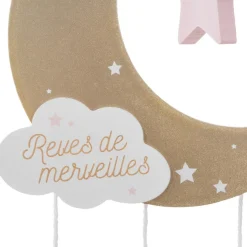 Atmosphera createur d'interieur for kids Mobile bébé bois et coton (H43.5 cm) Lune Rose Clearance