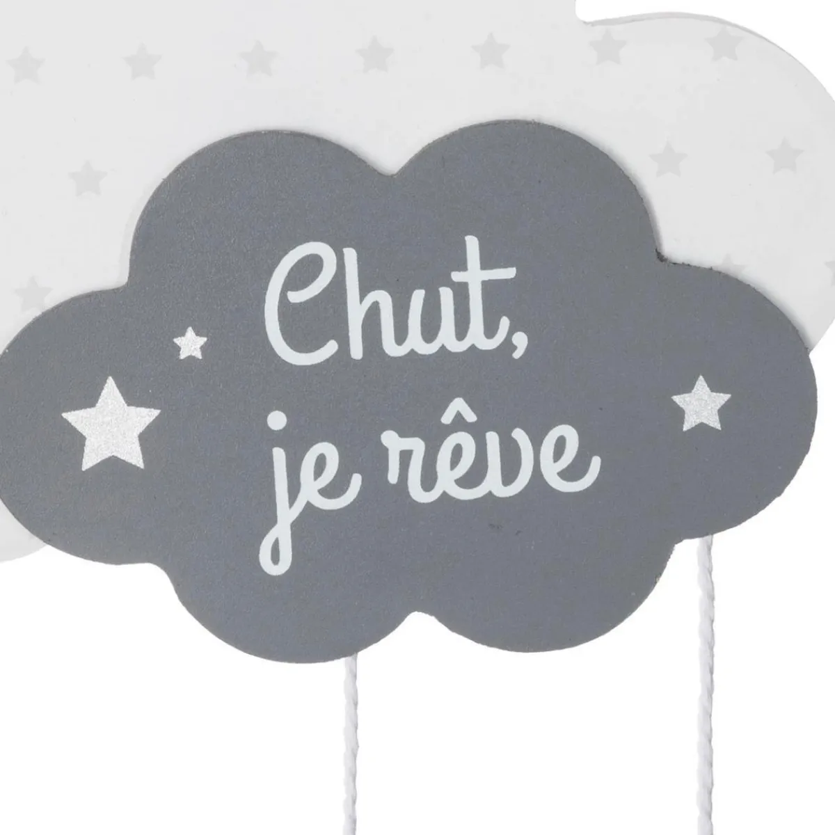 Atmosphera createur d'interieur for kids Mobile bébé bois et coton (H57.5 cm) Nuage Gris New