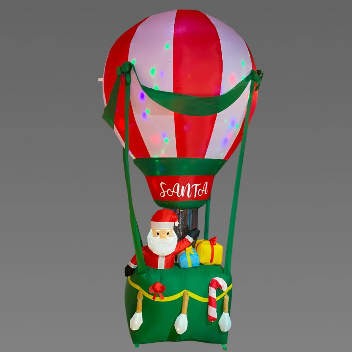 KOOPMAN Montgolfière et Père Noël gonflable (H210 cm) Santa Claus Multicolore