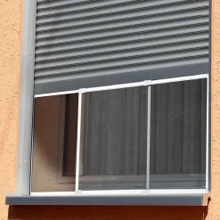 LUANCE Moustiquaire fenêtre cadre extensible (H50 x L 70 / 130 cm) et gris Blanc Sale