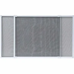 LUANCE Moustiquaire fenêtre cadre extensible (H50 x L 70 / 130 cm) et gris Blanc Sale