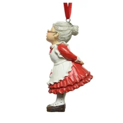 KAEMINGK Mère Noël à suspendre (H10 cm) Christmas et blanc Rouge New