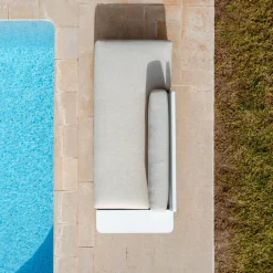 MOBELLIA Méridienne de jardin en aluminium Monte Carlo et taupe Blanc
