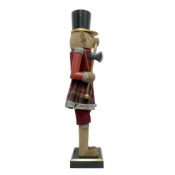EMINZA Musicien Casse-noisette (H154 cm) musical et animé Teddy Rouge Hot