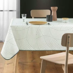 DOUCEUR D'INTERIEUR Nappe carrée anti tache (150 x 150 cm) Linea he Blanc Hot