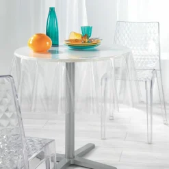 DOUCEUR D'INTERIEUR Nappe cirée ronde (D140 cm) Paillettes Cristal Transparent Discount