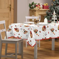 douceur d'intu017drieur Nappe de Noël rectangulaire anti tache (150 x 300 cm) Oursons Rouge Outlet