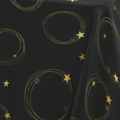 Douceur d interieur Nappe de Noël rectangulaire (150 x 240 cm) Star et Or Noir Sale