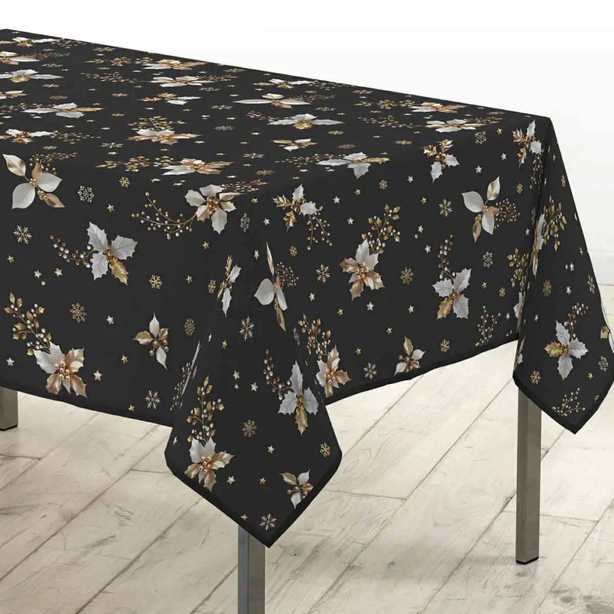 Douceur d interieur Nappe de Noël rectangulaire (150 x 300 cm) Guido Gris Anthracite Outlet