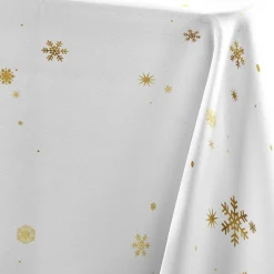 Douceur d interieur Nappe de Noël rectangulaire (150 x 300 cm) Constellation et doré Blanc Best