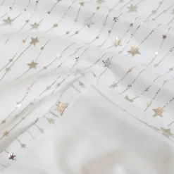 JJA Nappe de Noël rectangulaire (140 x 240 cm) Pluie d'étoiles he Blanc Hot