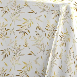 Douceur d interieur Nappe de Noël rectangulaire (140 x 240 cm) Naelle et doré Blanc Best