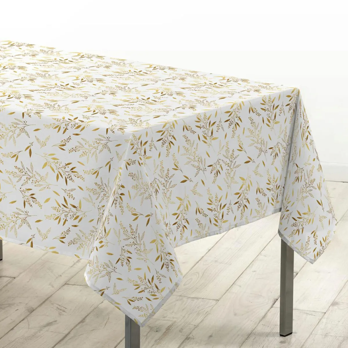 Douceur d interieur Nappe de Noël rectangulaire (140 x 240 cm) Naelle et doré Blanc Best