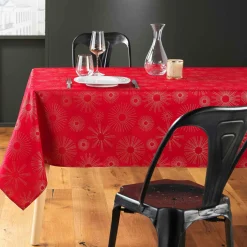 DOUCEUR D'INTERIEUR Nappe de Noël rectangulaire (150 x 240 cm) Pampille métallisé Rouge Sale