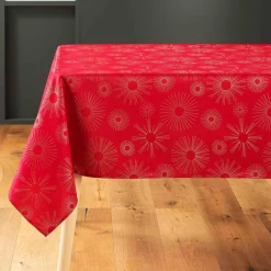 DOUCEUR D'INTERIEUR Nappe de Noël rectangulaire (150 x 240 cm) Pampille métallisé Rouge Sale
