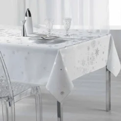 DOUCEUR D'INTERIEUR Nappe de Noël rectangulaire (150 x 300 cm) Constellation Blanc Clearance