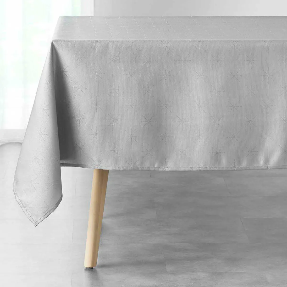 DOUCEUR D'INTERIEUR Nappe de Noël rectangulaire (140 x 240 cm) Etoiles Gris Online