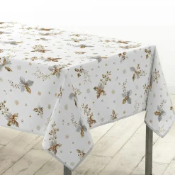 Douceur d interieur Nappe de Noël rectangulaire (150 x 300 cm) Guido Blanc Sale