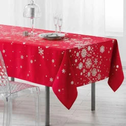 DOUCEUR D'INTERIEUR Nappe de Noël rectangulaire (150 x 300 cm) Constellation Rouge Outlet