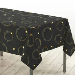 Douceur d interieur Nappe de Noël rectangulaire (150 x 300 cm) Star et or Noir Outlet