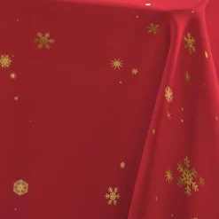Douceur d interieur Nappe de Noël rectangulaire (150 x 240 cm) Constellation et doré Rouge Clearance