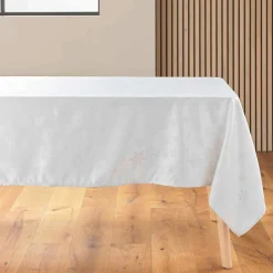 Douceur d interieur Nappe de Noël rectangulaire (140 x 240 cm) Flocon d'hiver Blanc Online