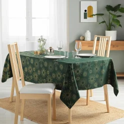 DOUCEUR D'INTERIEUR Nappe de Noël rectangulaire (150 x 300 cm) Pampille métallisé Vert Outlet