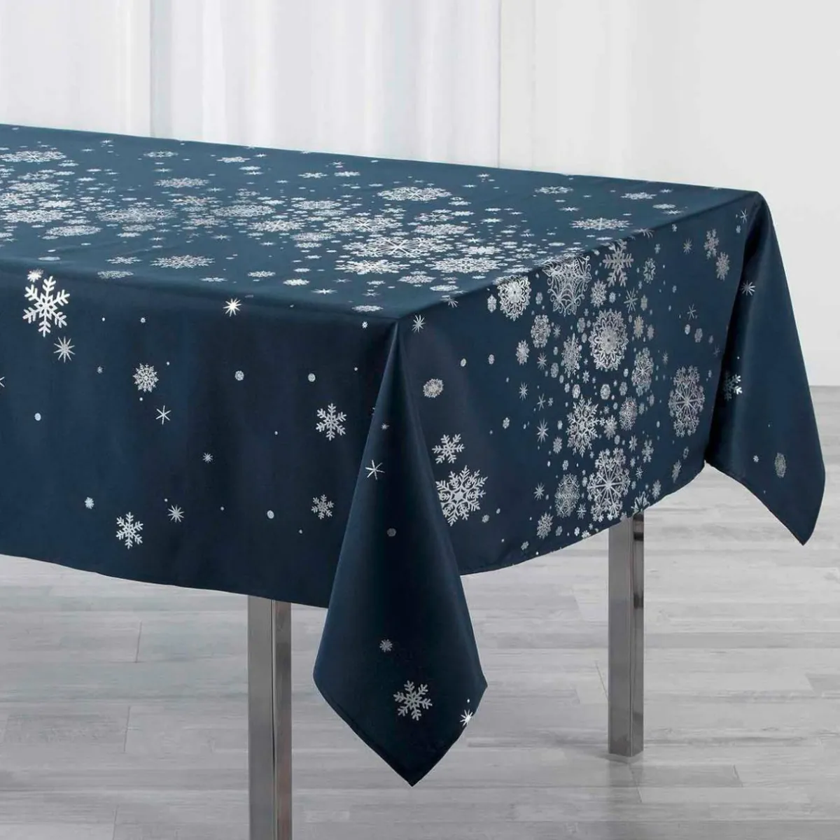 DOUCEUR D'INTERIEUR Nappe de Noël rectangulaire (150 x 240 cm) Constellation Bleu Sale
