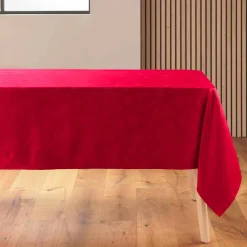 Douceur d interieur Nappe de Noël rectangulaire (140 x 300 cm) Flocon d'hiver Rouge