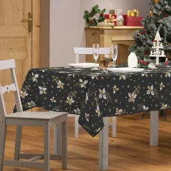 Douceur d interieur Nappe de Noël rectangulaire (150 x 240 cm) Guido Gris Anthracite Hot