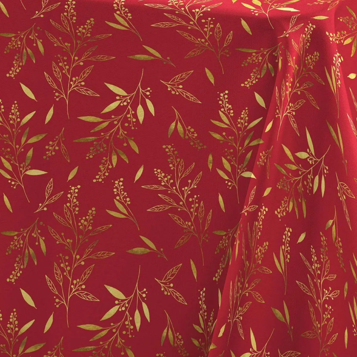 Douceur d interieur Nappe de Noël rectangulaire (140 x 240 cm) Naelle et or Rouge Best