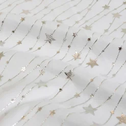 JJA Nappe de Noël rectangulaire (140 x 360 cm) Pluie d'étoiles he Blanc Outlet