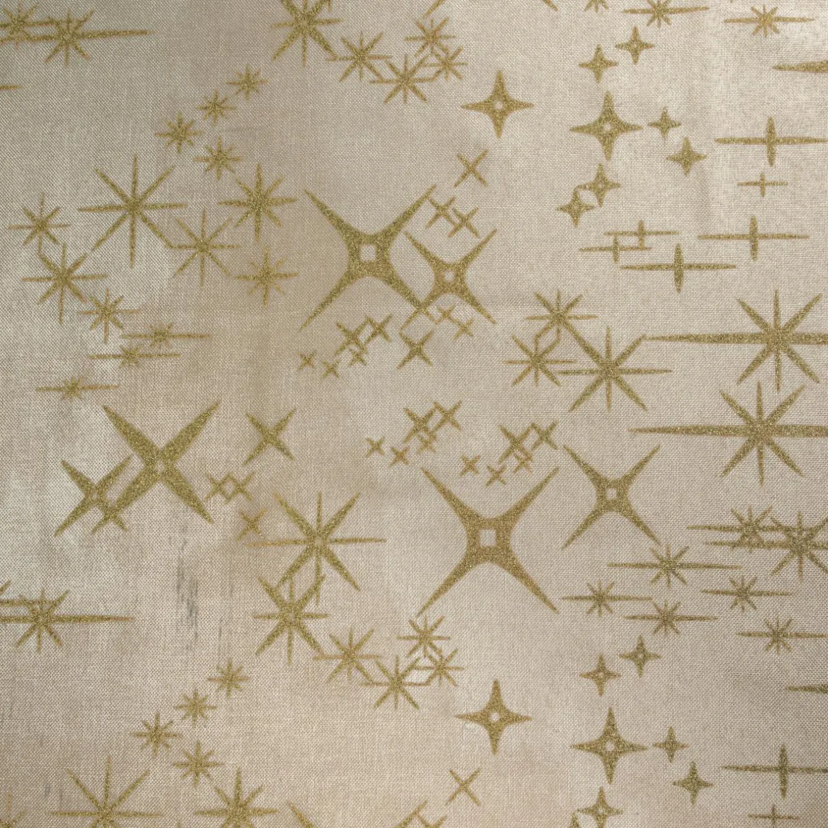JJA Nappe de Noël rectangulaire (140 x 240 cm) Étoiles Célestes et doré Beige Best