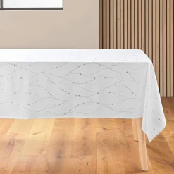 Douceur d interieur Nappe de Noël rectangulaire (140 x 240 cm) Astrelia et argent Blanc Online