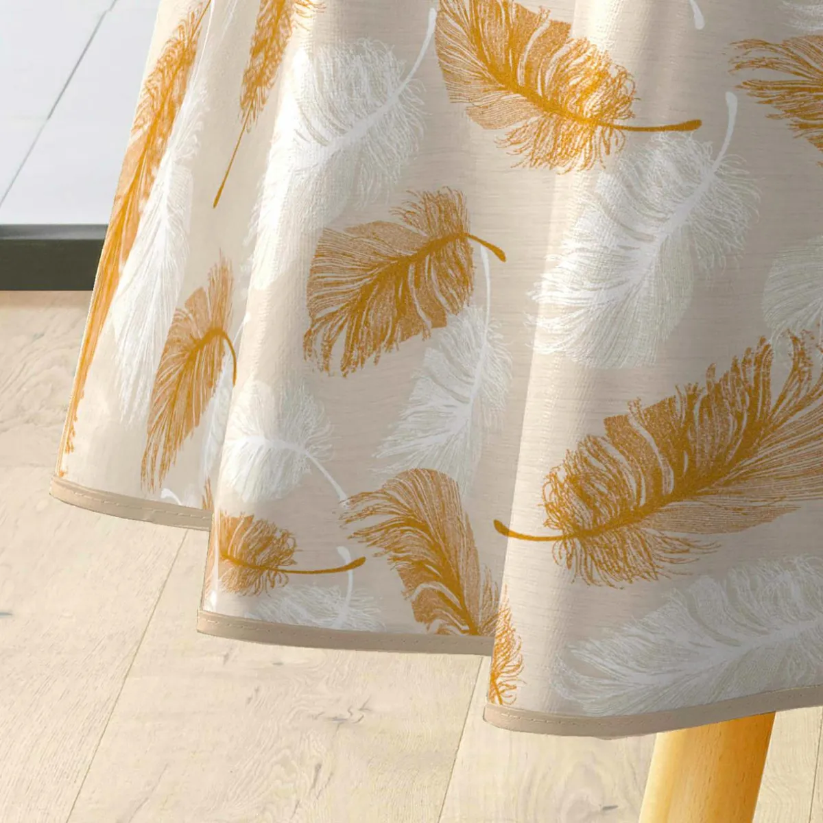douceur d'intu017drieur Nappe enduite PVC Ronde (160 cm) Sarina Taupe Outlet