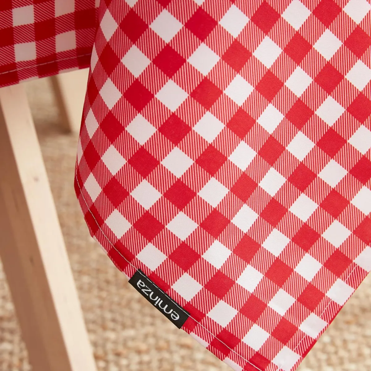 EMINZA Nappe rectangulaire anti tache (140 x 250 cm) Elise Vichy Rouge Vichy-rouge Sale