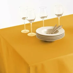 ATMOSPHERA Nappe rectangulaire anti tache (140 x 240 cm) Mina Jaune ocre Discount