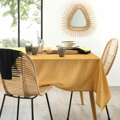ATMOSPHERA Nappe rectangulaire anti tache (140 x 240 cm) Paty Jaune ocre Outlet