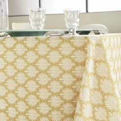 douceur d'intu017drieur Nappe rectangulaire anti tache (145 x 240 cm) Davia Jaune ocre New